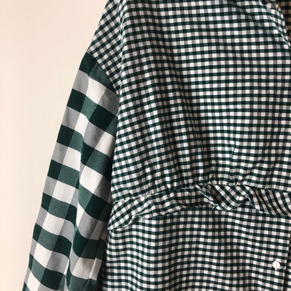 Zara Trafaluc Checkered Small Peplum Button Up - Picture 2 of 5